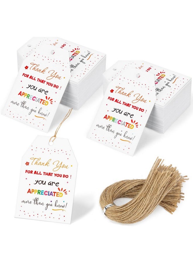 120Pcs Thank You Gift Tags, Thank You Tags With String 2X3 Inch Colorful Hanging Label For Graduation Party Thanksgiving Wedding