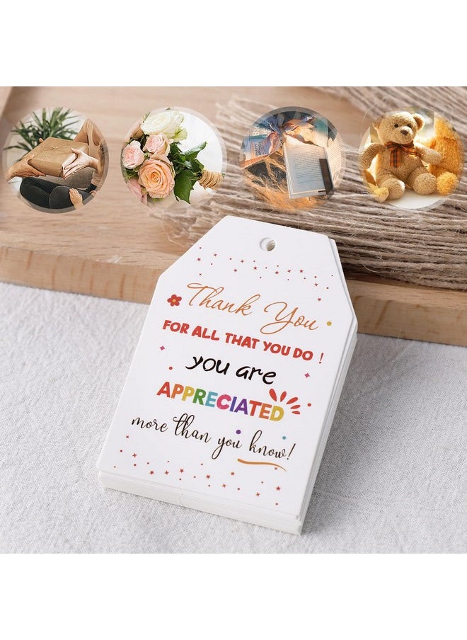 120Pcs Thank You Gift Tags, Thank You Tags With String 2X3 Inch Colorful Hanging Label For Graduation Party Thanksgiving Wedding