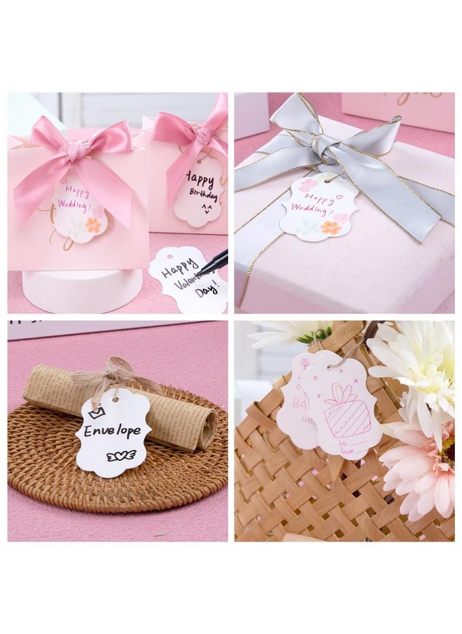 100Pcs Paper Gift Tags, Blank Gift Bag Tags With String White Hanging Price Tags For Wedding Diy Crafts Gifts