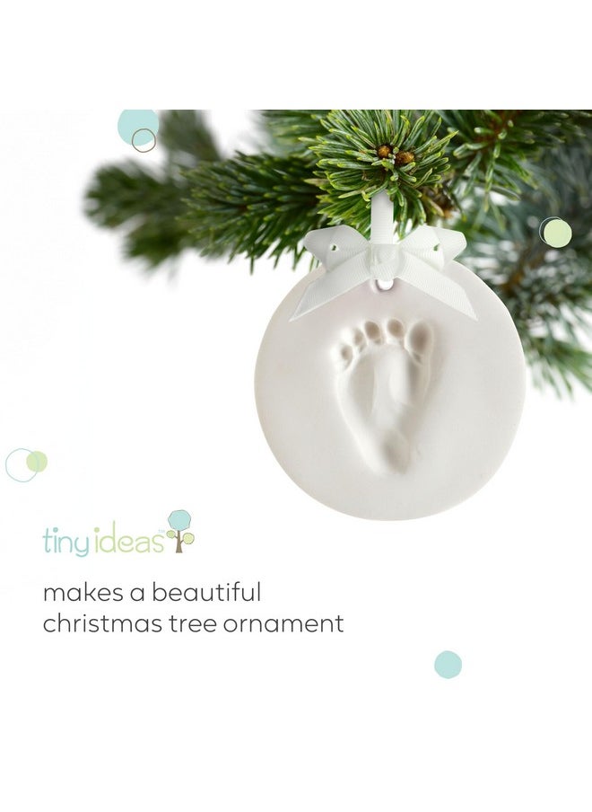 Diy No Mess Hanging Christmas Ornament Keepsake Kit, Baby Hand And Footprint Keepsake, Classic Nursery Decor, Ideal Gender Neutral Gift, Baby'S First Christmas, White