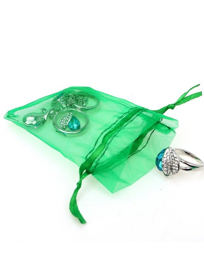 100Pcs 4X6Inch (10X15Cm) Drawstring Organza Jewelry Favor Pouches Wedding Party Festival Gift Bags Candy Bags (Green)