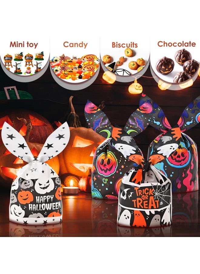 120Pcs Halloween Sweets Candy Bags For Trick Or Treating, Halloween Treat Bags For Sweets Biscuit Gift Bags, Halloween Bags For Halloween Party Supplies (6 Patterns)