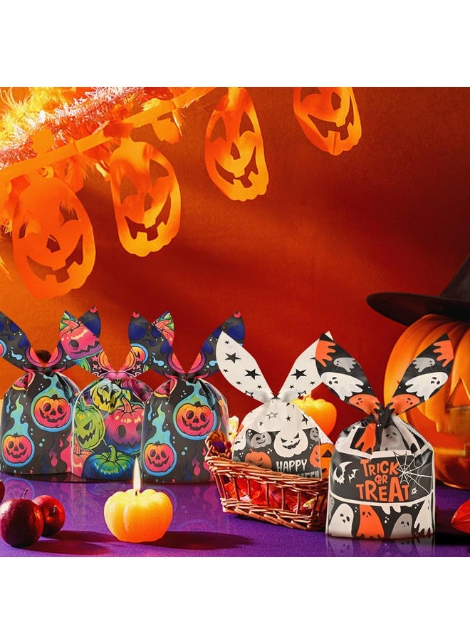 120Pcs Halloween Sweets Candy Bags For Trick Or Treating, Halloween Treat Bags For Sweets Biscuit Gift Bags, Halloween Bags For Halloween Party Supplies (6 Patterns)