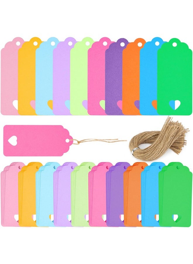 80Pcs Kraft Paper Gift Tags, 10 Colors Hollow Heart Tags With String Colorful Blank Tags For Party Favors Baby Shower Favors Wedding And Crafts Decoration