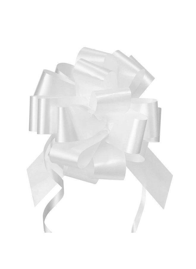 30 Pcs 5'' White Ribbon Pull Bows For Gift Wraps, Wedding Decor