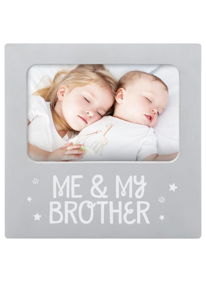 Me And My Brother Picture Frame, Holiday Gift Ideas For Siblings, Christmas Photo Picture Frame, Sibling Keepsake, Ideal Big Brother Gift, Shower Gift And Gender Neutral Nursery Decor, Gray