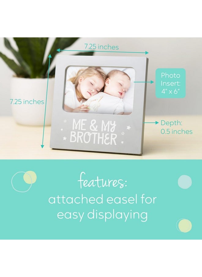 Me And My Brother Picture Frame, Holiday Gift Ideas For Siblings, Christmas Photo Picture Frame, Sibling Keepsake, Ideal Big Brother Gift, Shower Gift And Gender Neutral Nursery Decor, Gray