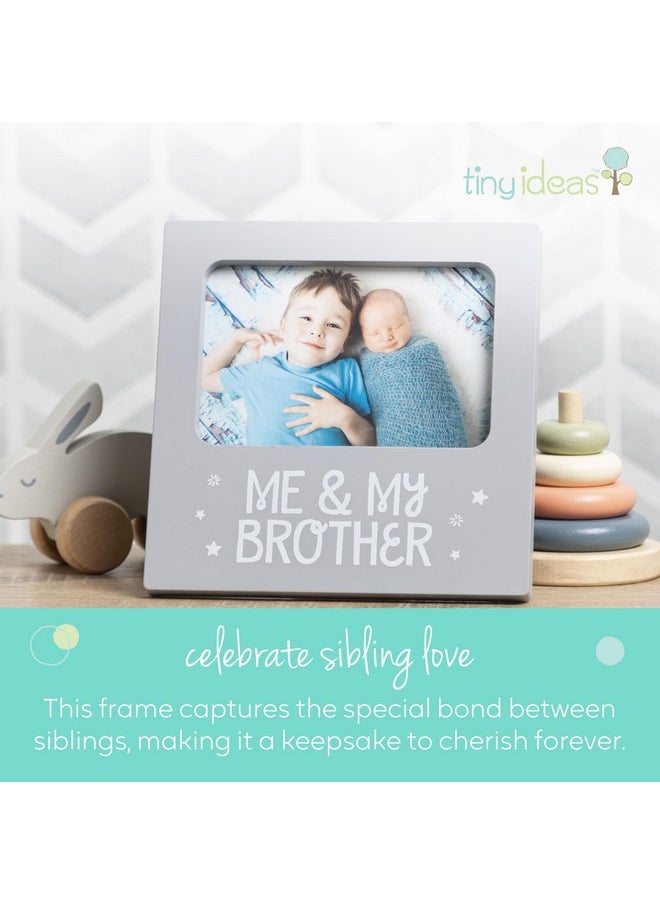 Me And My Brother Picture Frame, Holiday Gift Ideas For Siblings, Christmas Photo Picture Frame, Sibling Keepsake, Ideal Big Brother Gift, Shower Gift And Gender Neutral Nursery Decor, Gray