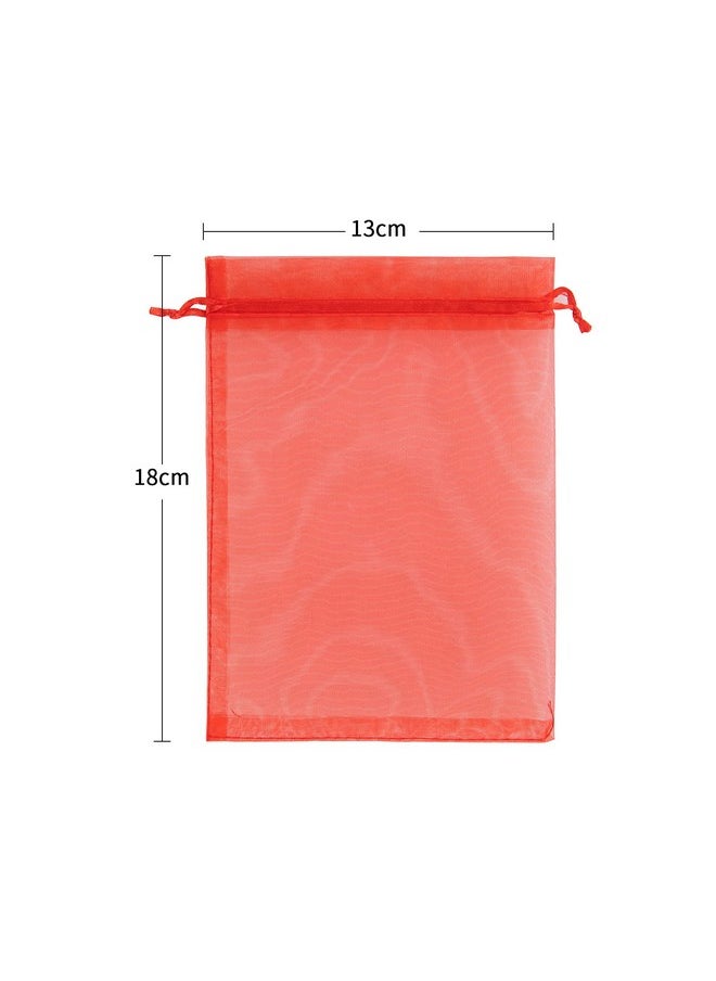 100Pcs Assorted Color Organza Bags, 5X7 Inches Mesh Bags Drawstring Bags For Candy Jewellery Random Color