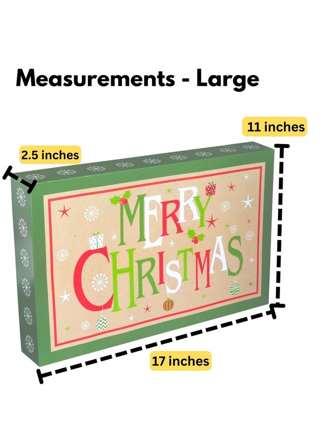 Christmas Holiday Kraft Gift Boxes, 3 Sizes, 10-Pack