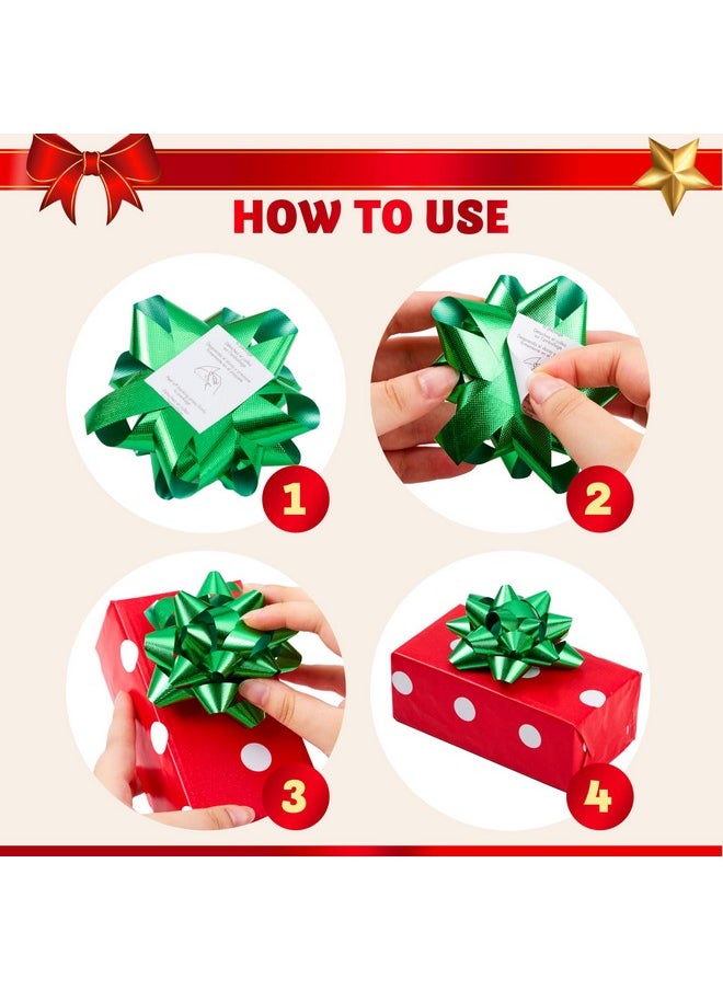 42 Pcs Gift Bows Assortment For Christmas With 36 Multi-Colored Assorted Size Self Adhesive Gift Bows, 4 Tinsel Bows And 2 Curly Bows For Gift Wrapping, Christmas Wrapping Ribbon (3 Sizes)