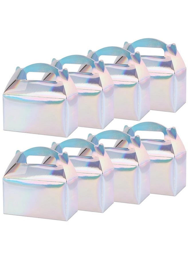 16Pcs Party Favor Boxes, Iridescent Gable Boxes Treat Boxes Rainbow Candy Boxes Paper Gift Boxes For Kids Birthday Party Wedding Decorations