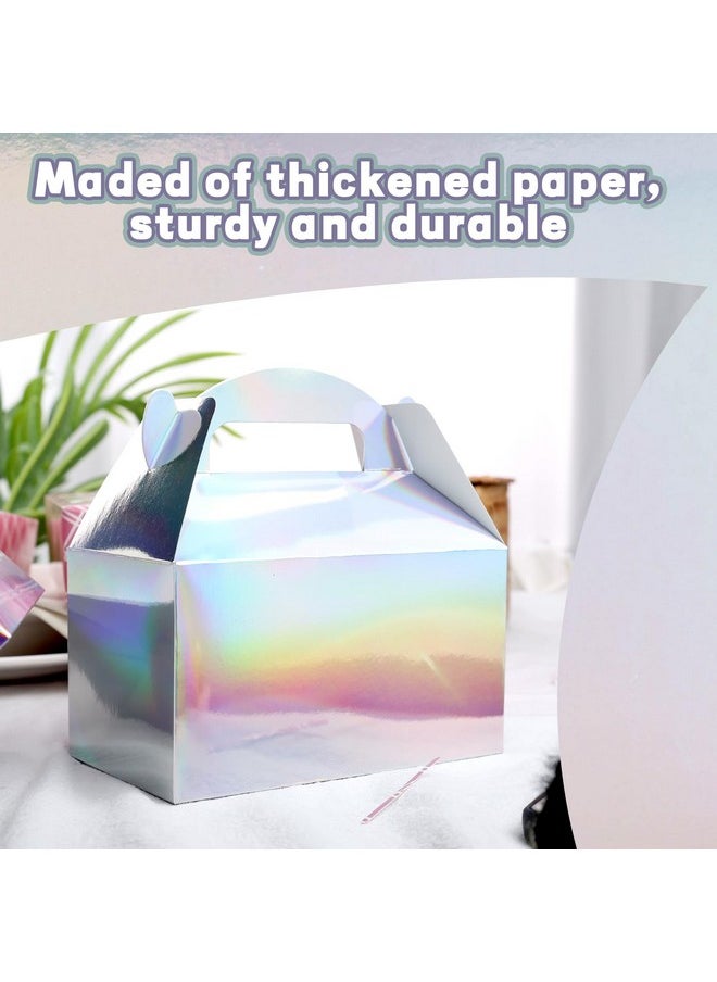 16Pcs Party Favor Boxes, Iridescent Gable Boxes Treat Boxes Rainbow Candy Boxes Paper Gift Boxes For Kids Birthday Party Wedding Decorations