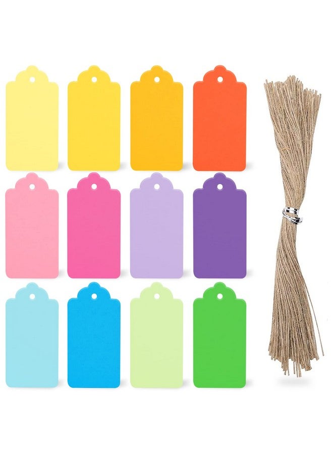 Gift Tags, 120 Pcs Kraft Paper Tags Hang Tags Color Assorted With Hanging Strings For Diy Crafts Christmas Wish