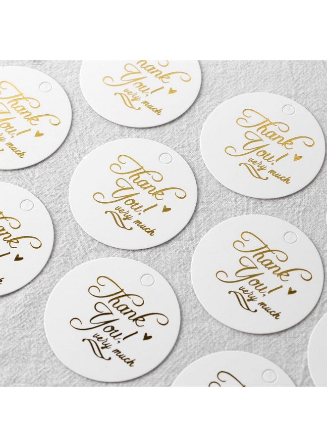 120Pcs Thank You Gift Tags, Round Gift Tags Paper Tags With String 2 Inch Circle Labels For Party Wedding