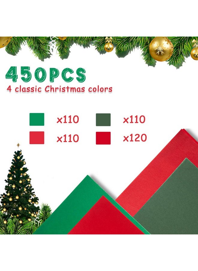 450 Sheets Christmas Tissue Paper For Gift Bags, 11.5×8 Inch Art Tissue Paper Bulk For Crafts Diy Home Decoration