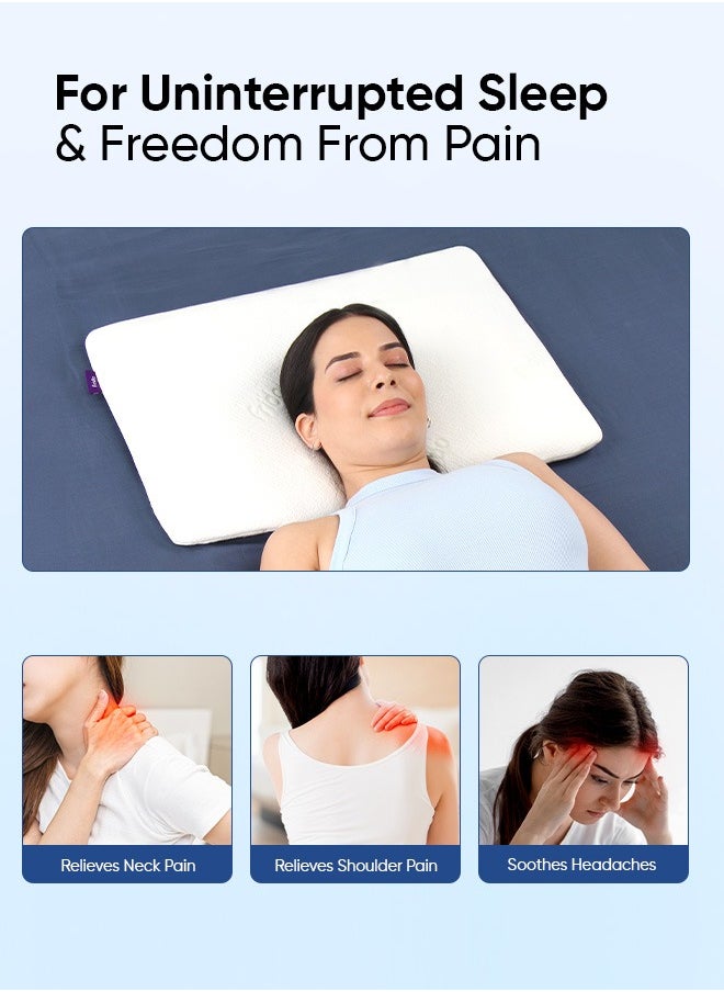Frido Ultimate Sleep Pillow, Orthopedic Grade Gel Memory Foam for Neck & Shoulder Pain Relief, Includes Bamboo Pillow Cover, King Size Pack of 1, White
