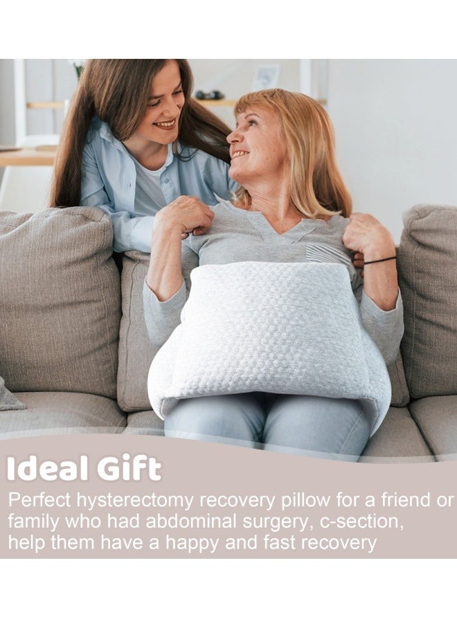 Hysterectomy Recovery Pillow, Post-Surgery Cushion for Abdomen C-Section Tummy Tuck Lumpectomy Myomectomy Patients Must Haves Abdominal Pillow with Pocket (Grey)