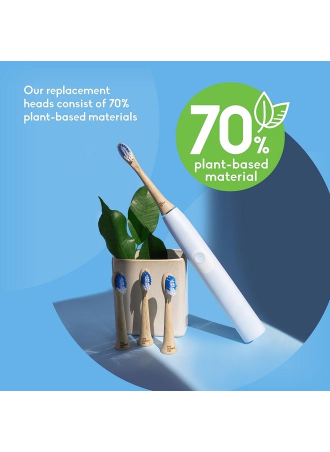 Electric Toothbrush Replacement Heads 4Pk - Sustainable Bpa-Free Electric Toothbrush Heads Made From Bamboo, Bad Breath And Plaque Remover, Philips Sonicare Compatible (Regular)