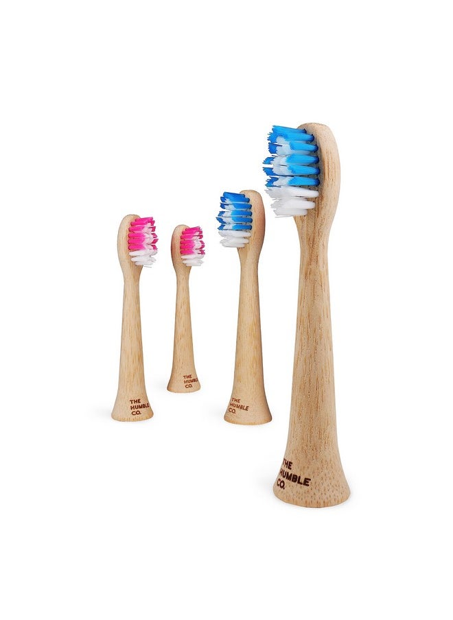 Electric Toothbrush Replacement Heads 4Pk - Sustainable Bpa-Free Electric Toothbrush Heads Made From Bamboo, Bad Breath And Plaque Remover, Philips Sonicare Compatible (Regular)