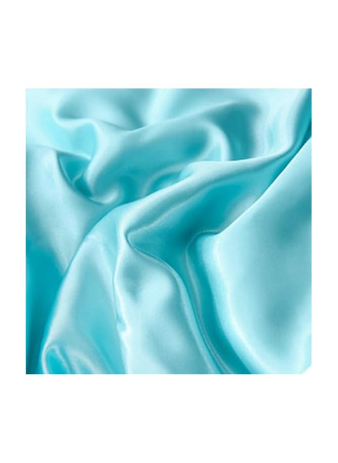 Generic Silk Polyester Flat King Bedsheet, Light Blue, 230 X 250cm