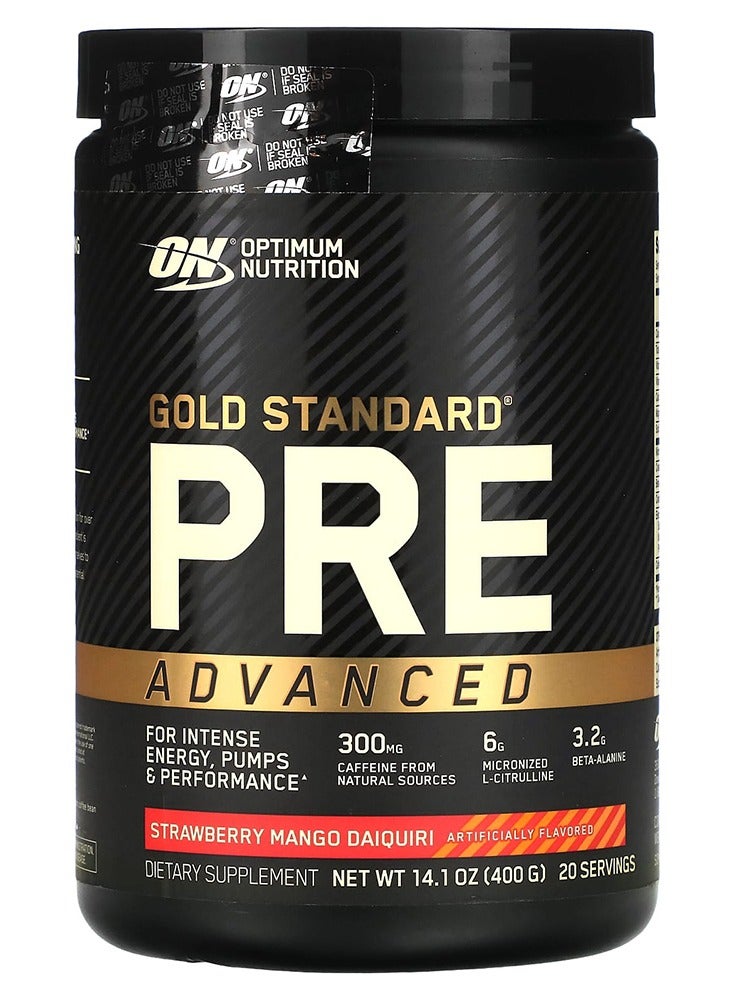 Nutrition Gold Standard Pre Advanced, Strawberry Mango Daiquiri, 20