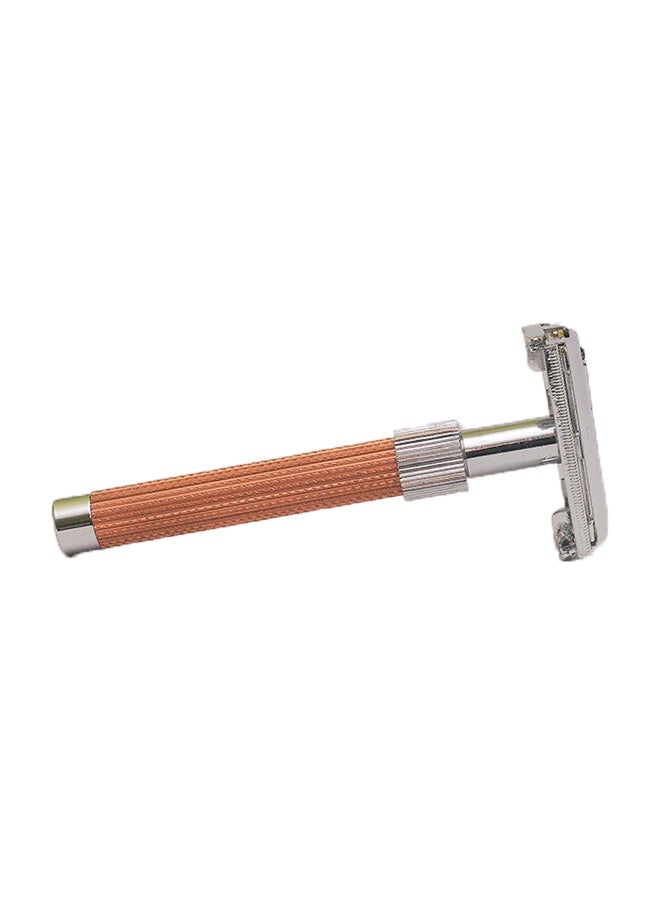 CS Butterfly Open DE Safety Razor With SS Blade Brown/Silver