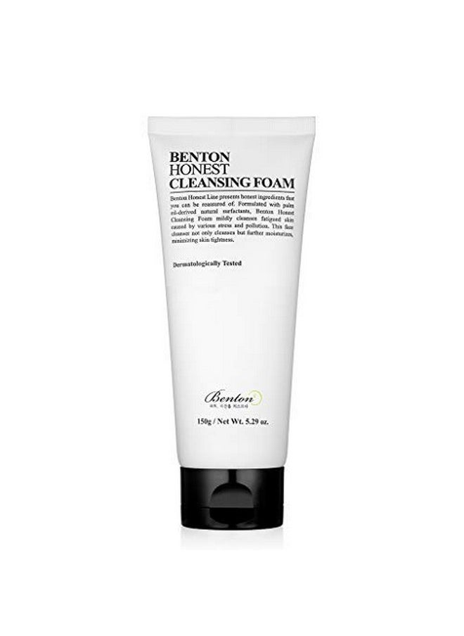 Honest Cleansing Foam, 150G, Moisturizing, Soothing, Sensitive Skin, Dehydrated Skin, Dermatologically Tested, Camelia Japonica Seed Oil, Palm Oil Derived Surfactant