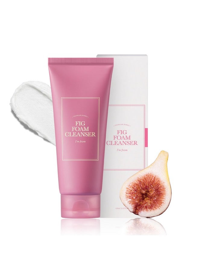 I’M From Fig Foam Cleanser, Korean Daily Gentle Face Wash For Oily, Sensitive Skin, Sebum Control, Mild Alkaline, Creamy Bubble, Lather, Exfoliating, Vegan, Hydrating, Pore Cleansing 5.07 Fl Oz
