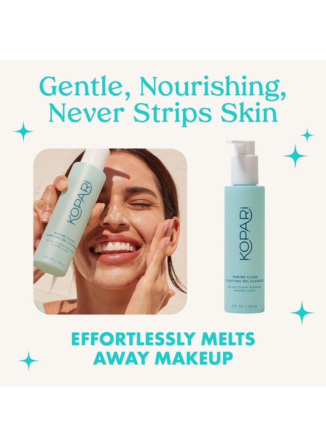 Marine Clean Purifying Gel Cleanser, Infused With Amino Acids & Vitamin B5, Dual-Action Gel-To-Foam Cleanser, Gentle And Nourishing, 5 Oz