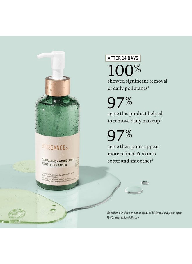 Squalane + Amino Aloe Gentle Cleanser. Foaming Gel Face Wash To Deeply Clean Pores And Remove Makeup. Hydrating, Non-Stripping Formula (6.76 Fl Oz)