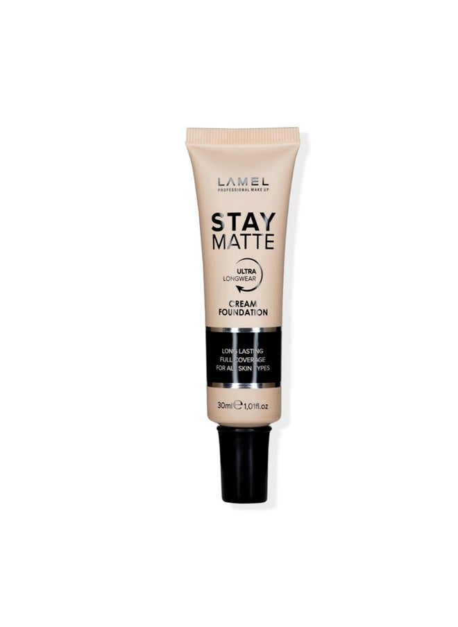 Foundation Stay Matte - Full Coverage Foundation - Long-Lasting & Waterpoof - Dewy & Flawless Finish - For All Skin Type - Organic & Oil-Free, 403-1.01Fl.Oz (Ivory)
