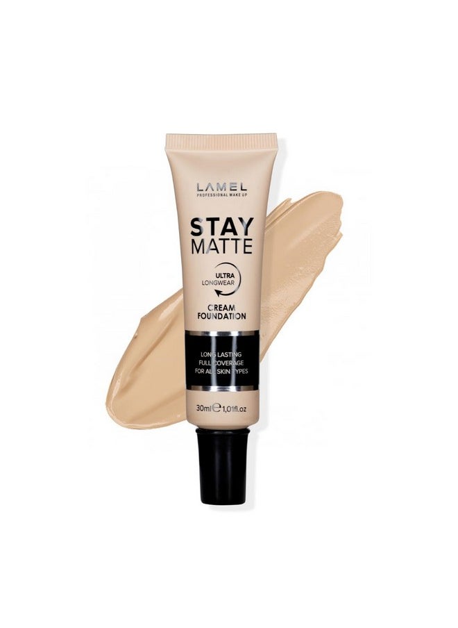 Foundation Stay Matte - Full Coverage Foundation - Long-Lasting & Waterpoof - Dewy & Flawless Finish - For All Skin Type - Organic & Oil-Free, 403-1.01Fl.Oz (Ivory)