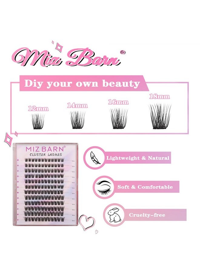 Lash Clusters 144Pcs Lash Extension D Curl Eyelash Clusters, 12-18Mm Individual Lashes Fluffy False Eyelashes Clusters Diy At Home (D-12-18 Mix)(Diy-01Mix)