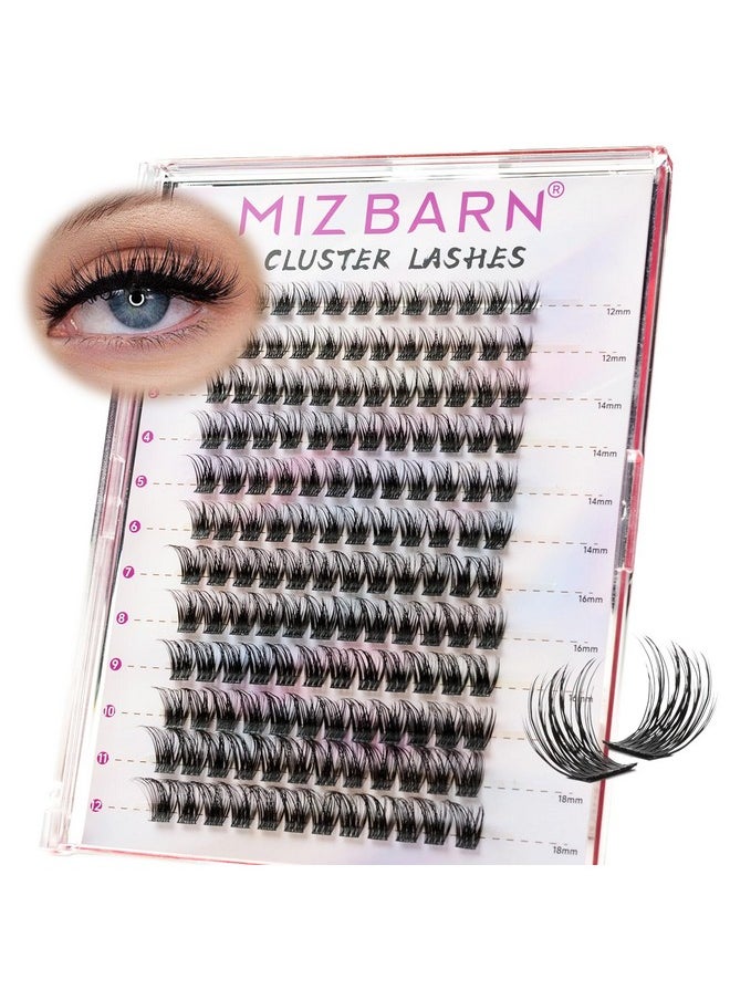 Lash Clusters 144Pcs Lash Extension D Curl Eyelash Clusters, 12-18Mm Individual Lashes Fluffy False Eyelashes Clusters Diy At Home (D-12-18 Mix)(Diy-01Mix)