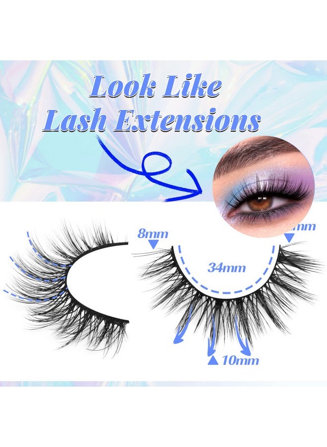 Eyelashes Natural Mink Lashes Lightweight Manga Lashes Pack 3D Volume Eye Lashes Natural Look 8 Pairs Short Anime Fake Eyelashes By Tnfvloneins