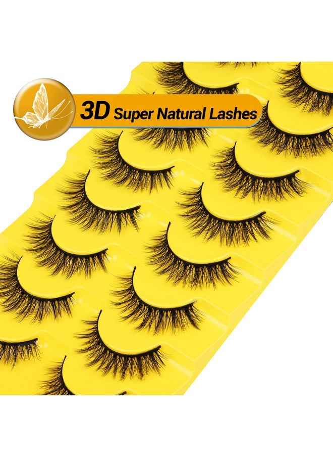 Eyelashes Natural Mink Lashes Lightweight Manga Lashes Pack 3D Volume Eye Lashes Natural Look 8 Pairs Short Anime Fake Eyelashes By Tnfvloneins