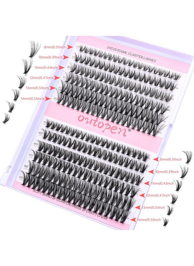 Diy Lash Extension Kit Eyelash Extension Kit, 240Pcs 8-14Mm Mix Individual Lashes Cluster Kit With Lash Bond And Seal Glue, Lash Remover, Lash Applicator(30D+40D, 240Pcs)