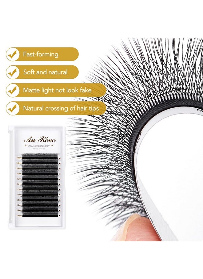 W Eyelash Extensions D Curl 0.07Mm 10-13Mm Mix Tray W Shaped 4D Volume Premade Fan Lashes Matte Black Cluster Easy Fans Lashes Professional Use Yy Lash