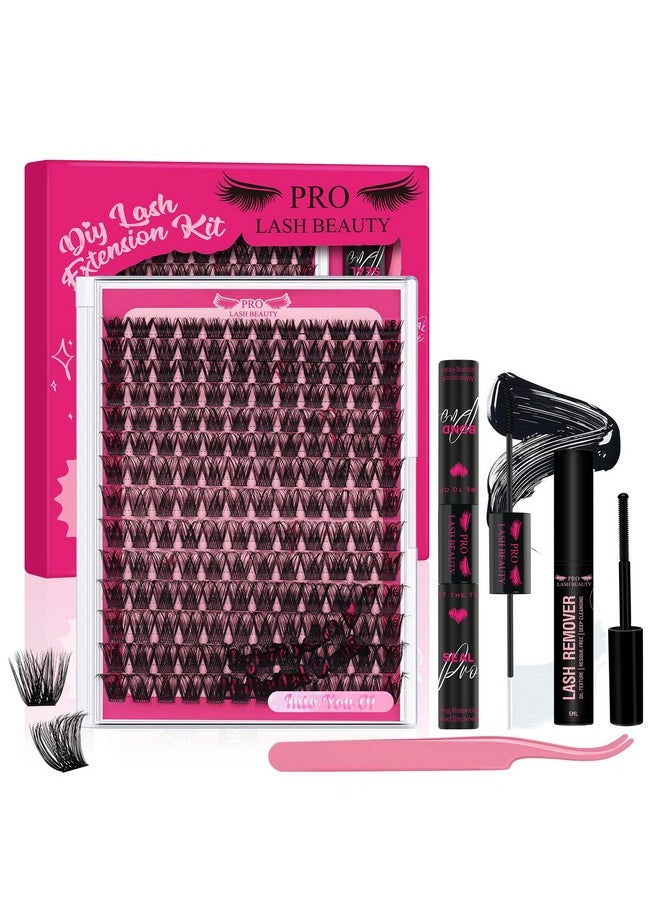 Diy Lash Extension Kit Lash Clusters Kit With 168 Pcs Individual Lashes Cluster Lashes Bond And Seal Eyelash Applicator Lash Remover Eyelash Extension Kit For Beignner(Into You-01 Kit)