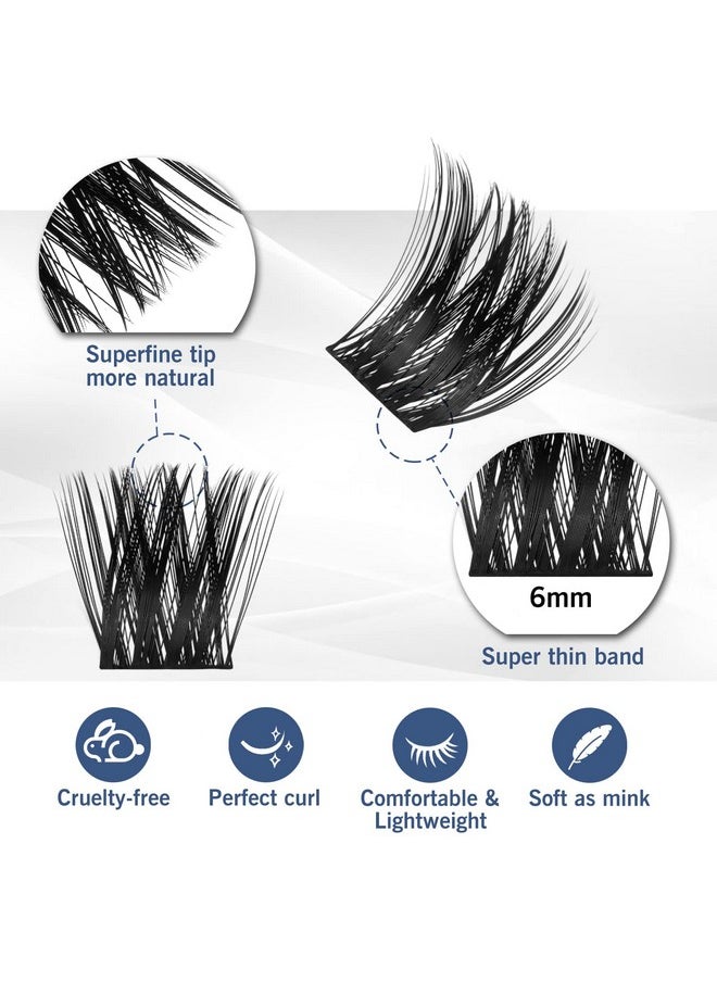 Lash Clusters 80 Clusters Diy Eyelash Extension Volume Lightweight Comfortable Handmade Reusable Individual Lashes False Eyelashes Diy At Home (Volume-12Mm)