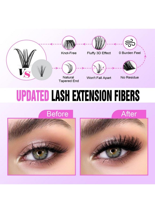 Lash Extension Kit Diy 280Pcs Lash Clusters Eyelash Extension Kit, 9-16Mm 30D 40D Individual Lashes Kit With Lash Bond And Seal, Lash Tweezers For Self Use (30D&40D, 0.07D, 9-16Mm, Kit)