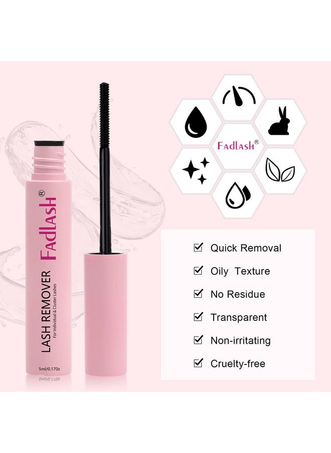 Lash Bond And Seal Lash Extension Remover Kit For Cluster Lashes Soothing Oil 5Ml Lash Glue Remover 48-72 Hours Cluster Lash Glue Diy Eyelash Extension Kit Self Application 2 Pcs At Home