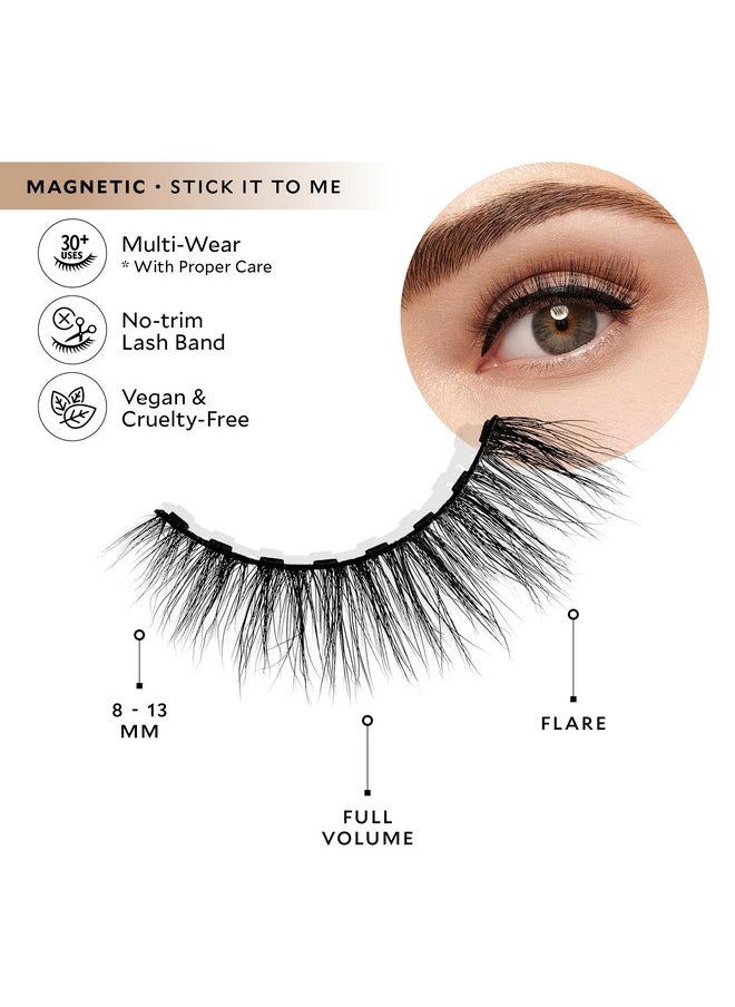 Velour Magnetic Lash, Liner And Eyelash Glue Bundle - Natural & Lightweight Vegan Lashes And Magnetic Lash & Go Eyeliner Set - Glue & Black Liquid Eyeliner Hybrid, Wear Up To 30 Times - Effortless Kit