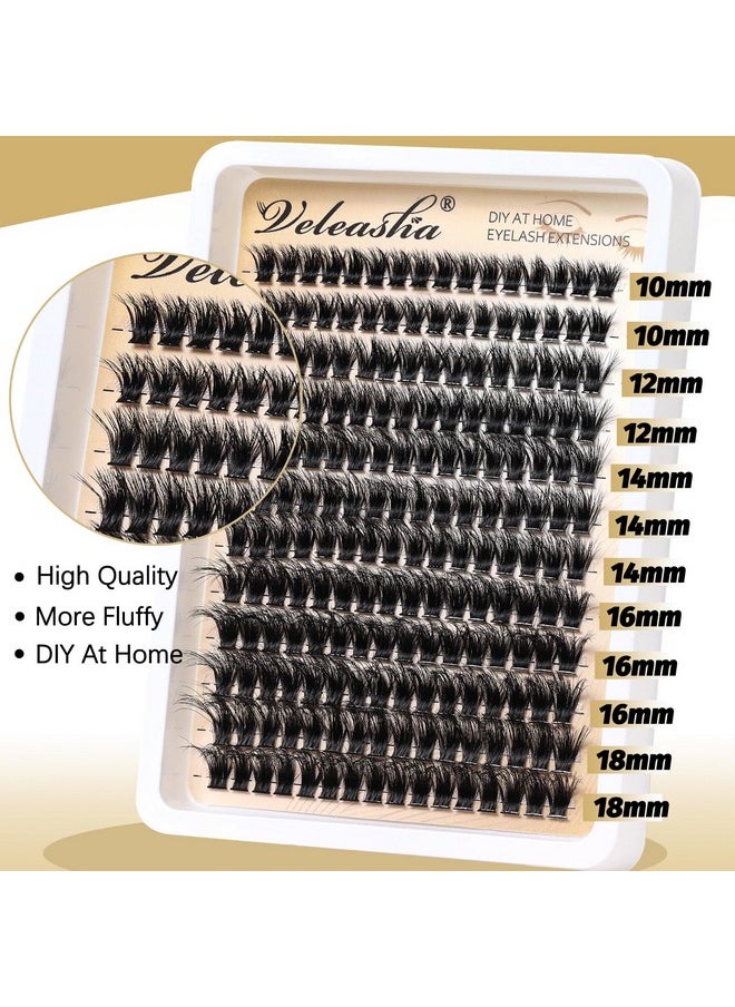 Lash Clusters, 80D Fluffy Individual Lashes, 10-18Mm D Curl Volume Eyelash Clusters, 192Pcs Lash Extension, Thick Cluster Eyelash Extensions, Soft Diy Cluster Lashes At Home(S-80D,10-18Mm)