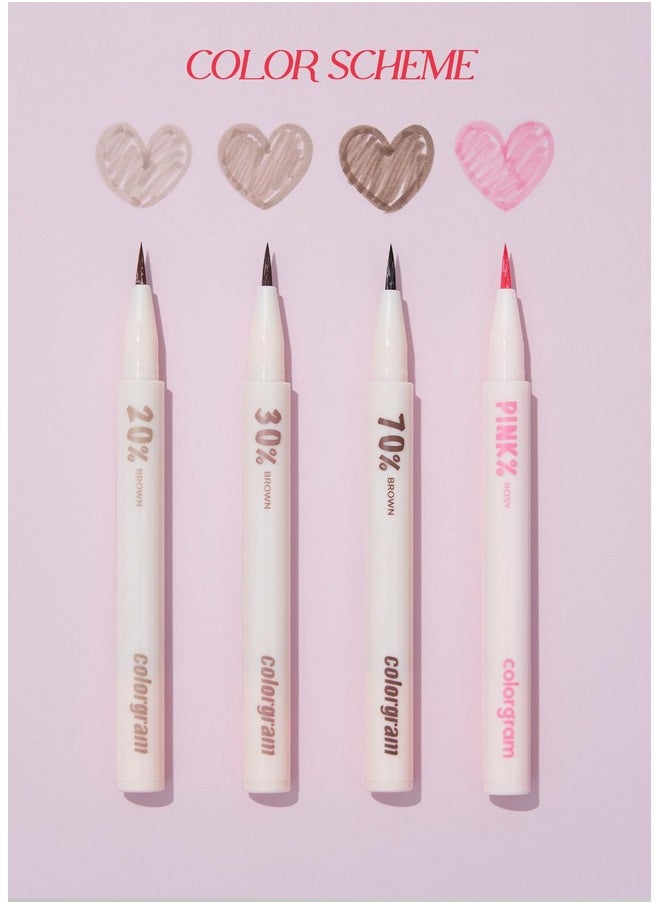 Shade Re-Forming Brush Liner 04 Pink | Silky-Smooth Soft Long-Lasting Eyeliner, Point Eye Makeup, Smudgeproof, All Day Wear Party Makeup