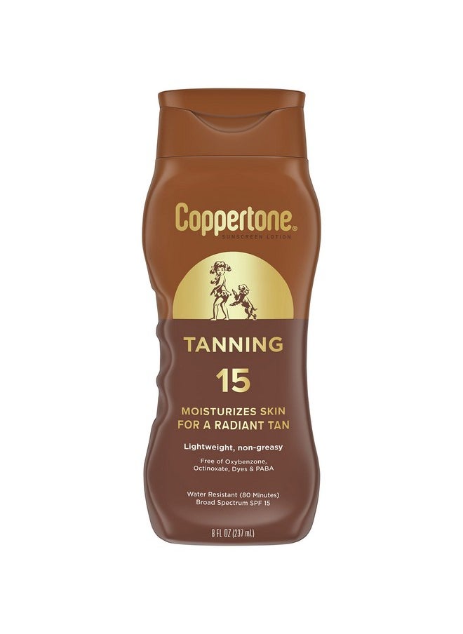 Tanning Sunscreen Lotion, Spf 15 Broad Spectrum Sunscreen, 8 Fl Oz