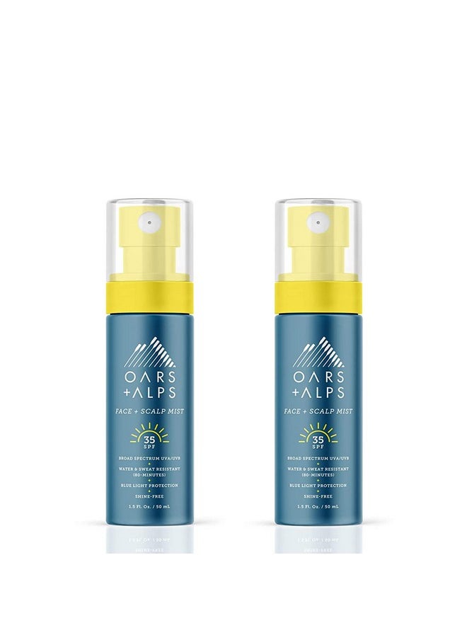 Face And Scalp Mist Spf 35 Sunscreen, Protects From Blue Light, Summer Splash Scent, Water And Sweat Resistant, 1.5 Fl Oz, 2 Pack