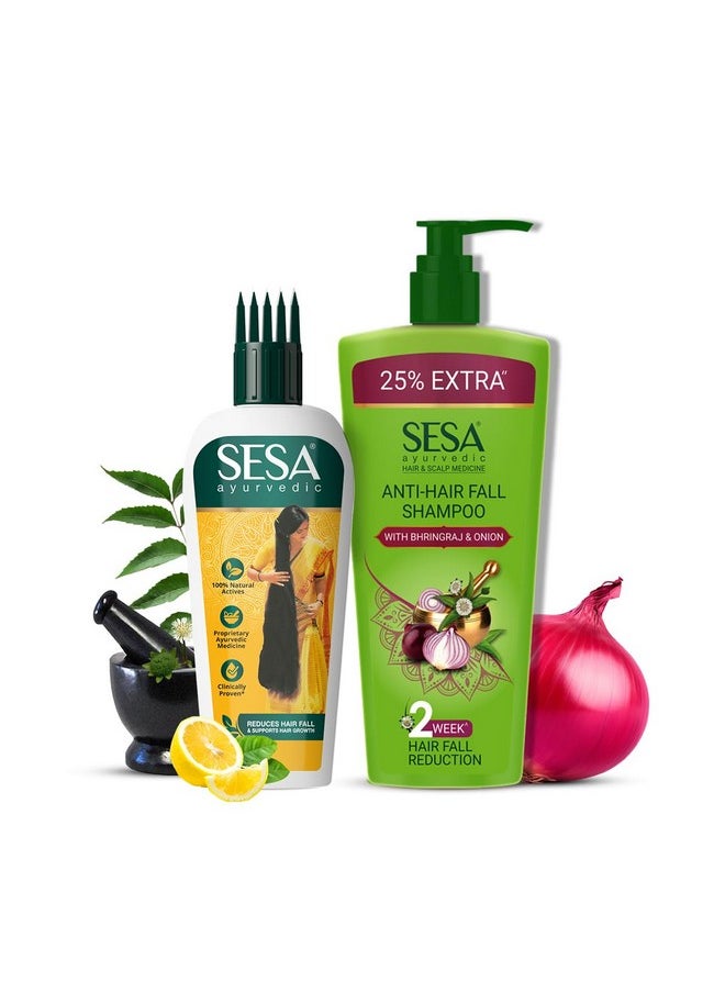 Ayurvedic Hair Oil 200Ml + Anti Hairfall Shampoo 500Ml Combo Pack Control Hair Fall Nourishes Scalp Help Hair Growth For Men & Women