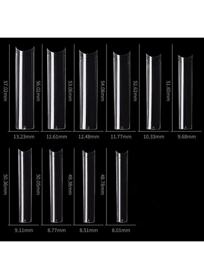 Urve Square Nail Tips - No C Curve Long Nail Tips - Yimart 500Pcs No C Curve Xxxl Square Straight False Nail Tips Half Cover Clear Natural Extra Long Fake Nails (Clear)